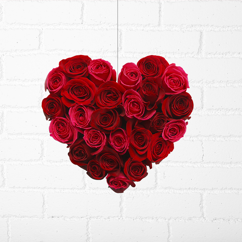 Velcro Faux Flower Heart